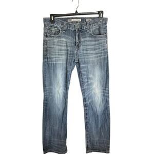 BKE Carter Denim Men's Straight Jeans Blue Size 34 x 31 Medium Wash Stretch